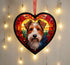 Welsh Terrier Stained Glass Effect Heart Suncatcher